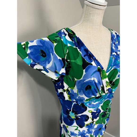 Ralph Lauren Womens Floral Dress 18 XL Blue Floral - Picture 5 of 9